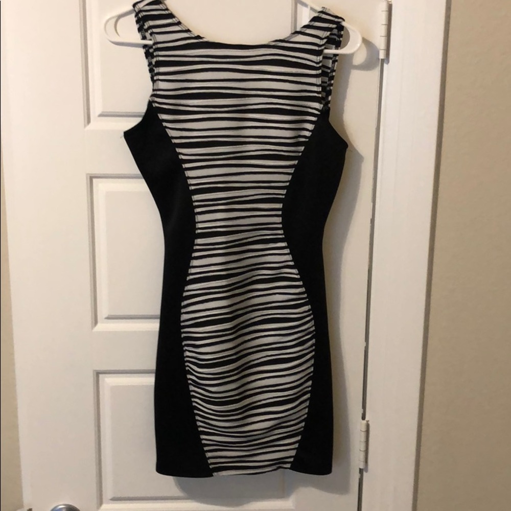 Black and stripped dress